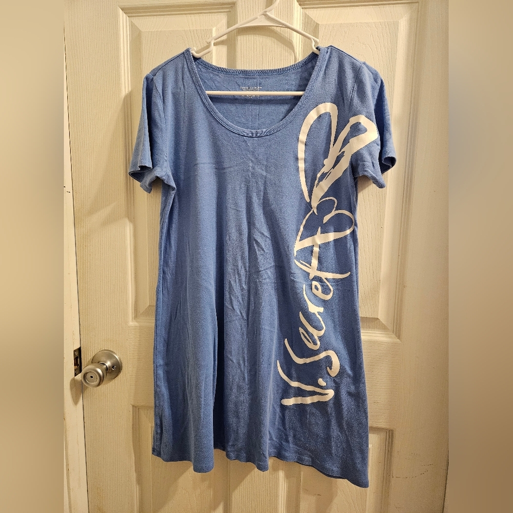 Victoria's Secret Blue Relaxed Short Sleeve Sleep Shirt
